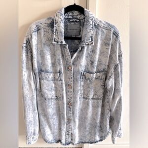 Thread & Supply Acid Wash Knit Denim Longsleeve